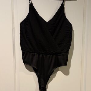 Zara Black Pleated Bodysuit